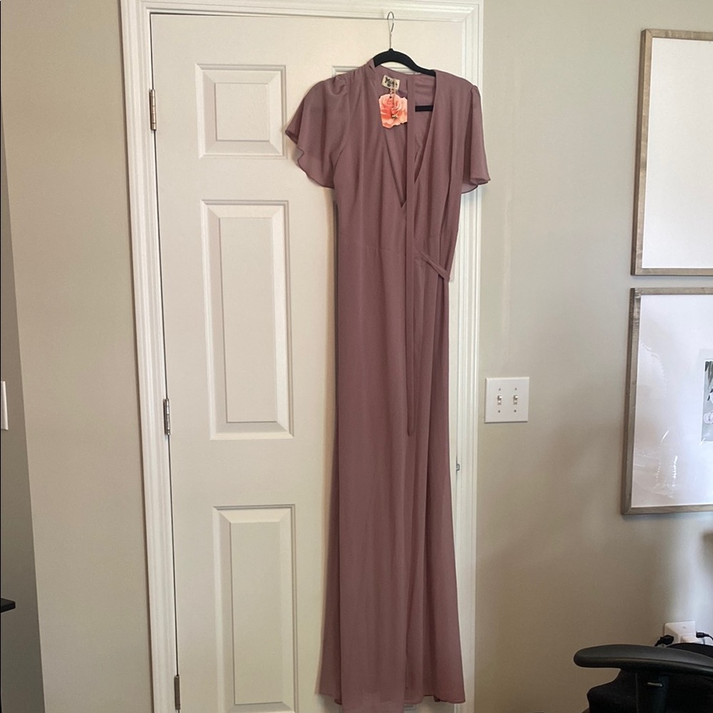 Show Me Your MuMu Pink Flutter Sleeve Maxi Gown